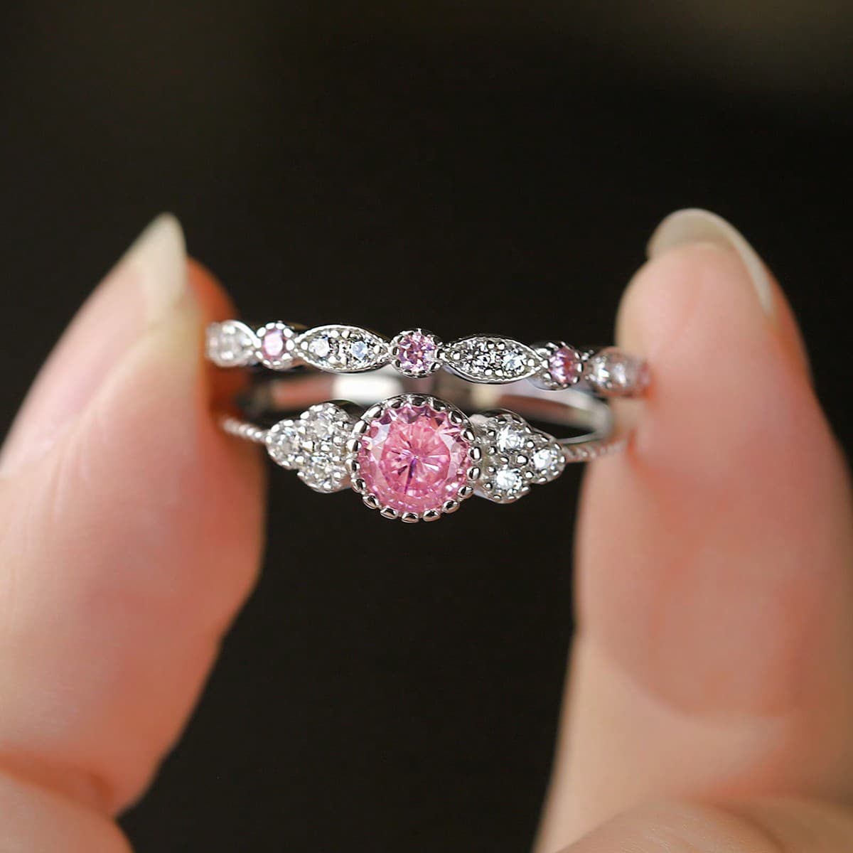Nouvelle arrivée Ensemble de bagues en argent S925 style baroque vintage, bagues pour femmes personnalisées à la mode et non conventionnelles pour